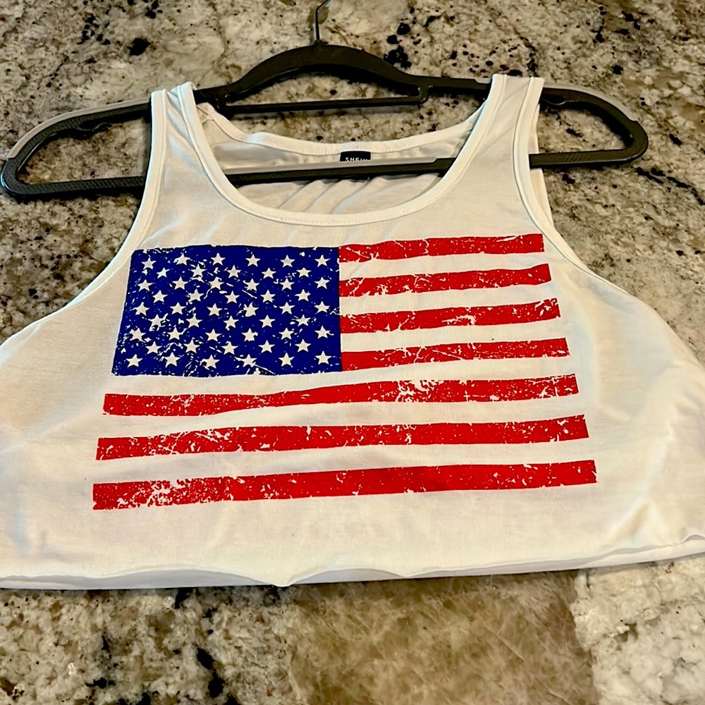 American flag tank top . Shein : size small: white